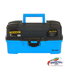 PLANO 3-TRAY TACKLE BOX W/DUAL TOP ACCESS - SMOKE BRIGHT BLUE