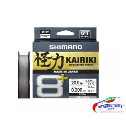 SHIMANO - KAIRIKI 8+ PE - 8 STRAND - 300 METERS - STEEL GREY – NEW