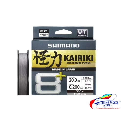 SHIMANO - KAIRIKI 8+ PE - 8 STRAND - 300 METERS - STEEL GREY – NEW