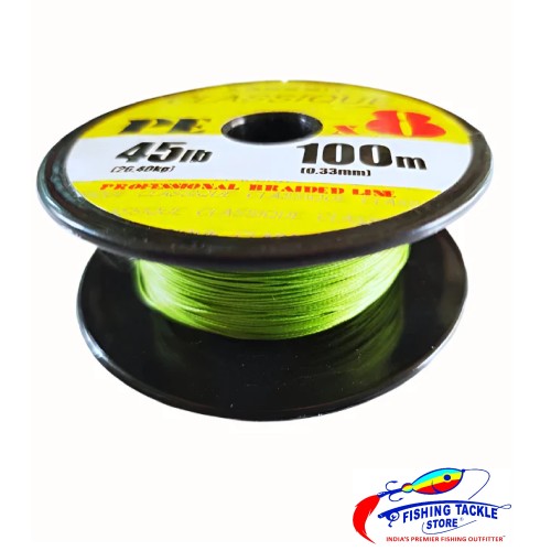 Cassan Classique PE X8 Braided Fishing Line | 100Mt / 110Yd | Green | 10 Connected Spools |