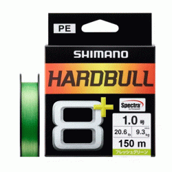 SHIMANO - HARDBULL 8+ - 8 STRAND BRAID - 150 METERS - FRESH GREEN